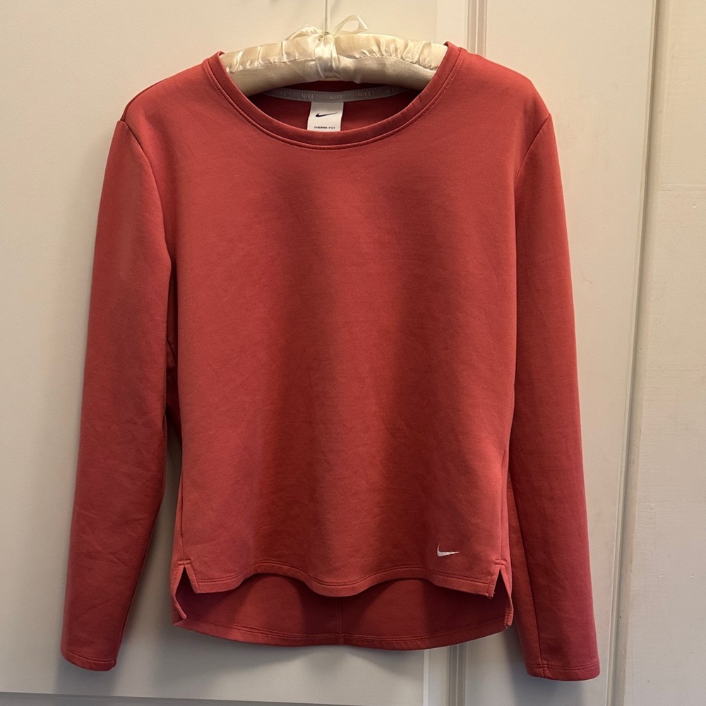 Nike One Thermafit Activewear long sleeve, dusty rose warm top, Small